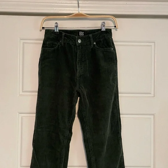 BDG Pants Jumpsuits Forest Green Corduroy Momfit Pants - Main Image